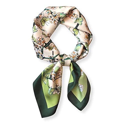 PoeticEHome Bufanda de seda de morera 100% pura para mujer, pañuelo cuadrado 68x68cm, accesorio para cabeza cuello regalo empaquetado