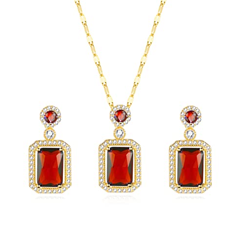 FUNOJOY Jewelry Sets for Women Valentine's Day Gifts Heart Shaped Crystal Necklace Earrings Set for Women/Wife/Mom/Wife/Daughter/Girlfriend (silver)