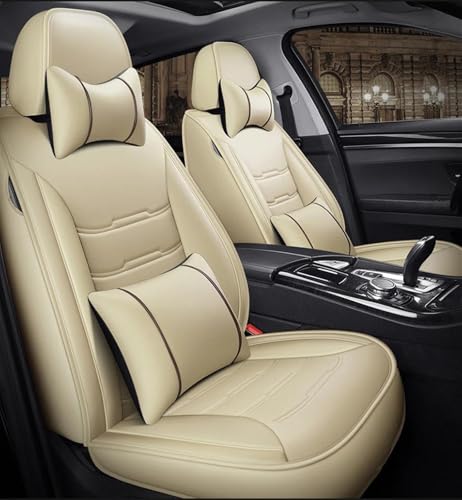 Housses de siège auto en cuir beige imperméable pour Clio 3 et Kadjar
