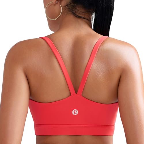 Image of RUNNING GIRL Sports Bras for Women,Light Impact Molded Cup Strap Sports Bra with Sewn in Pads,Best for A-C Cup