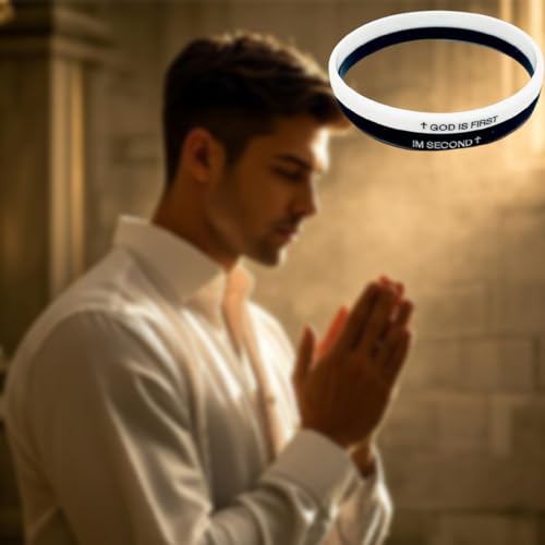 GOD IS FIRST BRACELET,GOD IS FIRST IM SECOND Bracelets, Inspirational Bible Verses Bracelet, Religious Motivational Wristbands Bracelets Gifts for Men Women Teens4