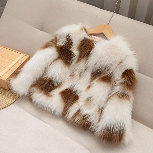 Toddler Girls Faux-Fur Jacket Coat Baby Girls Winter Snowday Thick Shaggy Fuzzy Fleece Warm Fashion Trendy Coats for Girls3