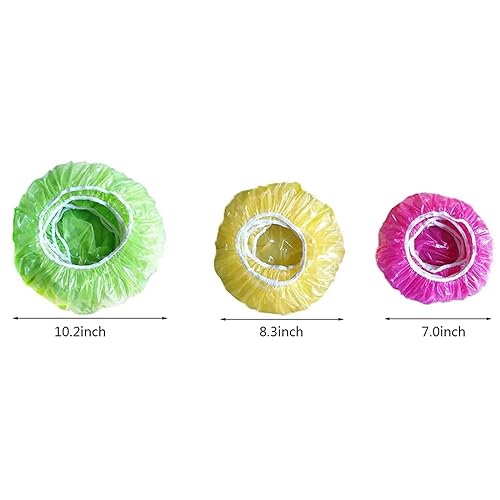 Plastic Bowl Covers, 3 Sizes 60 PCS Elastic Closing Structure BPA Free No Cleaning Food Covers, Lightweight Foldable Versatile Translucent Food Bowl Storage Covers for Family Outdoor Picnic Baking - image 2