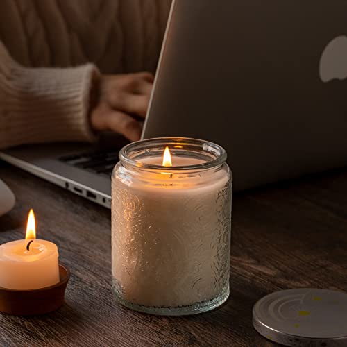 Art Secret SMS 9-Pack 8Oz Embossed Glass Candle Jars With Lids And Labels - Sun Moon Stars Design  thumb #4