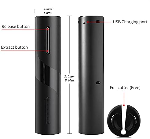 AIKARO Electric Wine Bottle Opener Automatic Electronic Corkscrew, Rechargeable