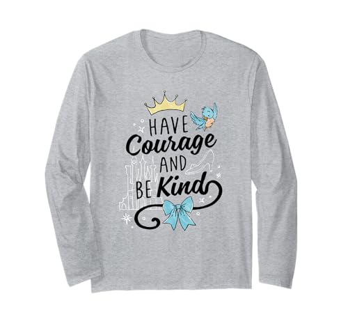 T-shirt Disney Cendrillon manches longues en coton imprimé avec message inspirant bleu