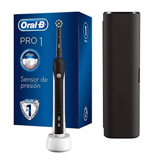 Oral-B PRO 750 CrossAction Cepillo De Dientes Eléctrico, 1 Mango Negro Recargable Con Tecnología De Braun, 1 Cabezal De Recambio, 1 Estuche De Viaje