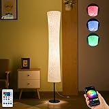 BLUEYE Floor Lamp,RGBCW 2700K-6500K,APP & Remote&Smart Voice Control, 2 X 60W Equivalent, No Hub Required,Compatible with Alexa Google Assistant, 60'' Standing Lamp for Bedroom, Similar Fabric