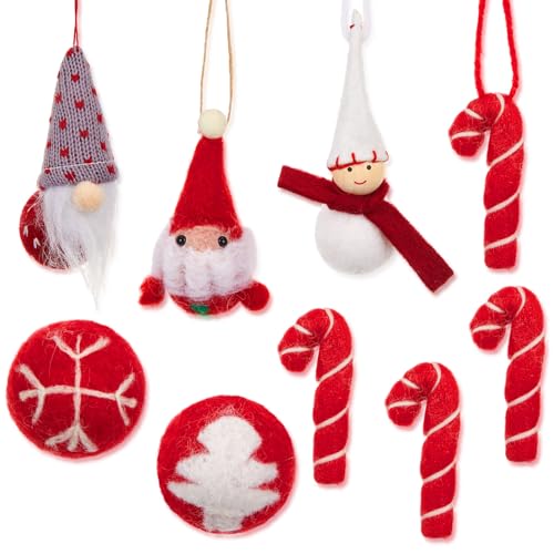 Harrycle 9 Stück Weihnachtsbaum Anhänger Filz Christbaumschmuck Filz...