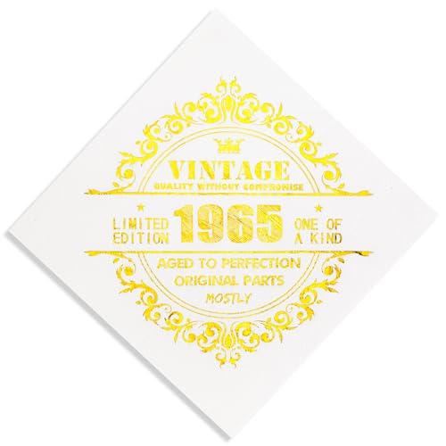 Calculs 60th Birthday Cocktail Napkins165mm Cheers To 70 Gold Tableware Snack/Dessert/Beverage Disposable Napkin 55pk