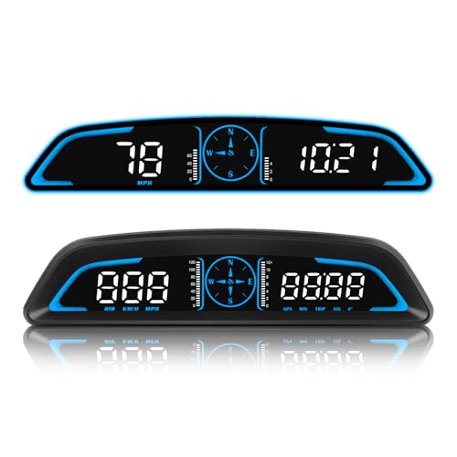 MH Heads Up Display for Car, Digital GPS Speedometer, 5.5 inch HUD GPS Speed MPH/KMH, Over Speed Alarm, Fatigue Driving Alarm, Automatic Brightness Adjustment for All Vehicles