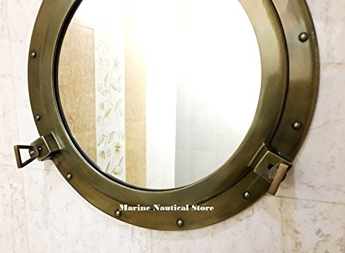 Marine Nautical Store 20 Antique Canal Boat Porthole-Window Ship Round Mirror Home Wall Decor - Image 2