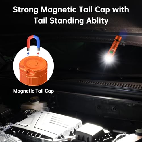 Image of Wurkkos FC11C Led Flashlight Rechargeable High Lumen 1200 | 90 High CRI Small Flashlight, Super Bright EDC Flashlight IP68 Waterproof, 155Meters, Magnetic Flash Light for Home (5000K)