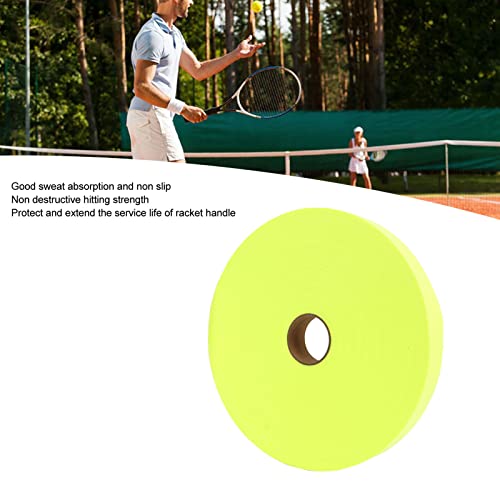 OUKENS Racket Grip Tape, Badminton Tennis Grips Sweat Absorbent Non Slip Fishing Rod Wrap Handle Sleeve,Multi-Purpose Grip Tape Rod Overwrap Tape (Fluorescent Yellow)
