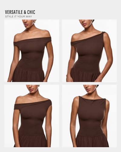 INLYRIC Women's Off The Shoulder Maxi Dresses Versatile Elegant Formal Wedding Guest Cocktail Fall Outfit2