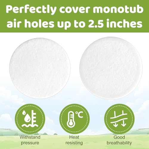 Image of SynHHergyx 24 Pcs Mushroom Monotub Filter Discs 2.5 inch Monotub Adhesive Filter Disks 2 MM Thick Filters Discs for Mushroom Growing Filters Pad Replacements