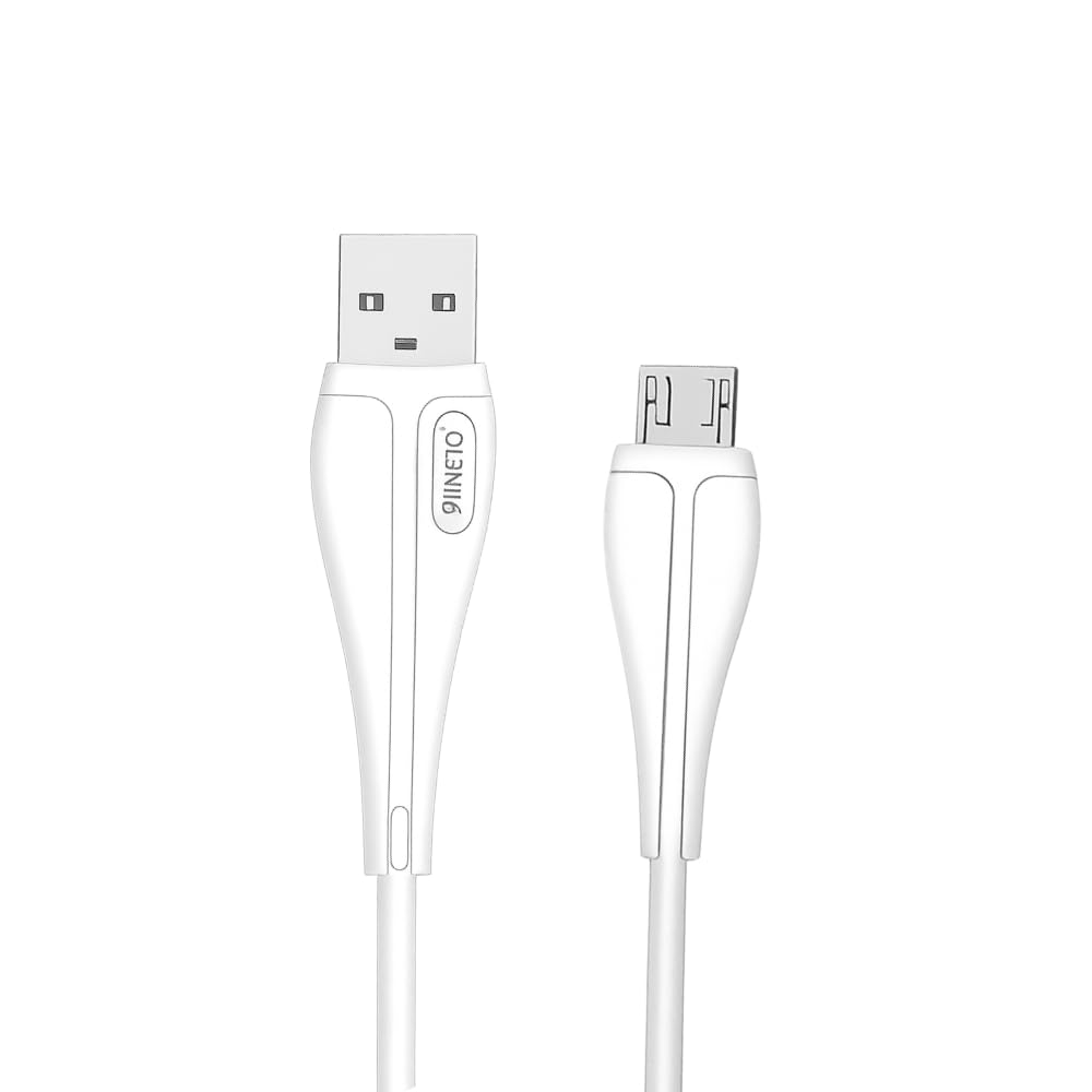 JINETO Micro USB Data Transfer Charging Cable, Fast Charging, White, Strong and Durable