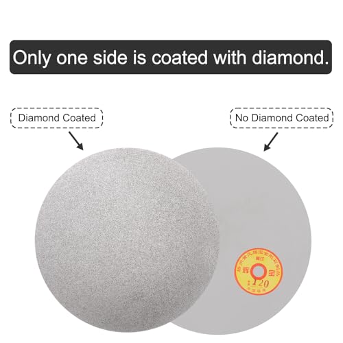 uxcell Diamond Sanding Grinding Disc, 8-Inch (200mm) Grit 120 No Center Hole, Flat Lap Disk Polishing Discs Abrasive Wheel for Gemstone Tile Porcelain Glass Stone Metal by uxcell - Used condition - Image 3
