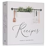 Family Recipe Binder (11x12 in) | Recipe Organizer Binder with Plastic Sleeves | 3-Ring Kit to Write & Store Your Own Recipes (25 Double-Sided Cards – 50 Recipes, 12 Dividers) | Gift Box Included