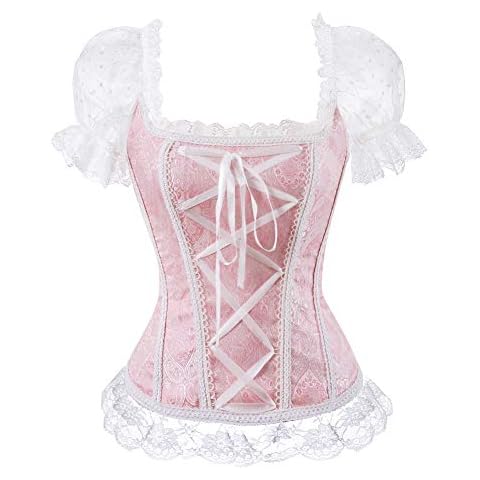 ICEGIA Corsets for Women Floral Overbust Corset Bustier Lingerie Top Cover