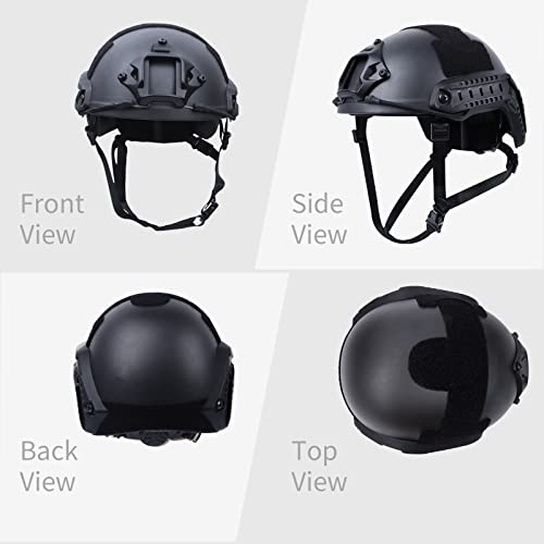 Ghileo Airsoft Helmet, Adjustable Fast Mh Jump Protective Gear For Tactical Paintball Game Skateboard Outdoor Sports Black #TOP5