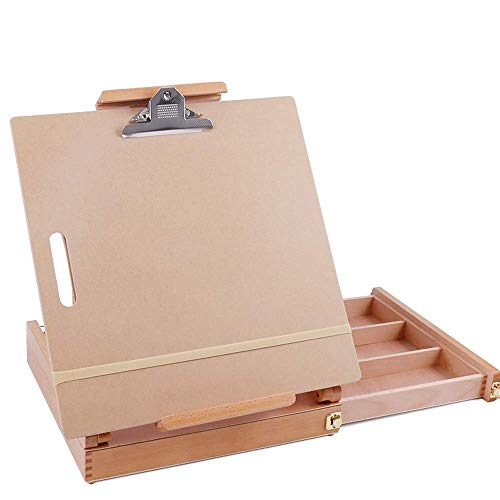 NDRFAWY イーゼル イーゼル ブナ デスクトップ イーゼル スケッチ ピクチャーボックス イーゼル キャンバス イーゼル + スケッチボード 折りたたみ式 Aフレームイーゼル 画材
