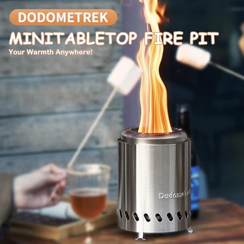 Mini Smokeless Fire Pit, Small Firepit with Stand, Portable Fire Pit 5 Inch Stainless Steel - 5