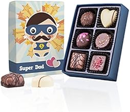CHOCOLISSIMO 6 Delicious Chocolates in Premium Quality, Father's Day Gift Chocolates Dad, Chocolate for Dad Gift Idea, Super Dad Chocolates Father's Day, Gift Dad Chocolate - Gift Idea