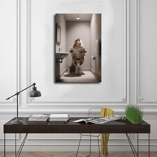 Poster macaque lisant journal impression toile haut de gamme