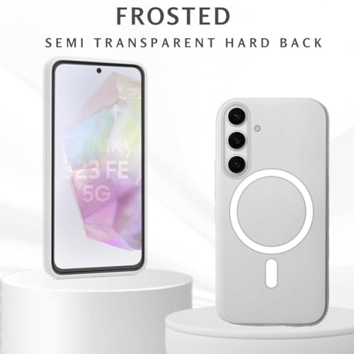 Image of SHINESTAR Back Cover for Samsung Galaxy A35 5G | Frosted Semi-Transparent Slim Case - White | Only Compatible with Wireless Magnetic Accessories | Hard Back, Matte Finish