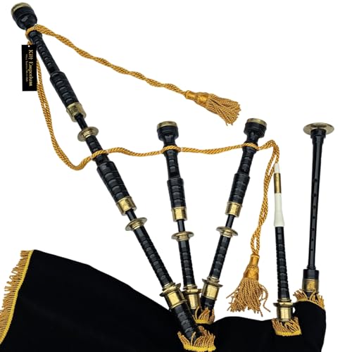 Kilt Emporium Traditional Scottish Bagpipes - Full Set with Accessories and Hard Case