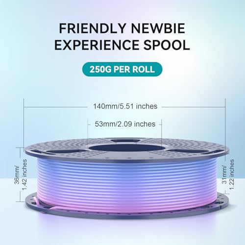 Image of SUNLU Rainbow PLA Filament 1.75mm, 250g Spool Bundle, 3D Printer Filament | Beginner Friendly Multicolor Bundle, Fast Color Change, 4 Rolls, Rainbow 01+02+03+04