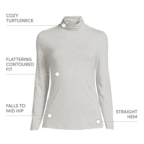 Image of Lands' End Lightweight Jersey Long Sleeve Turtleneck