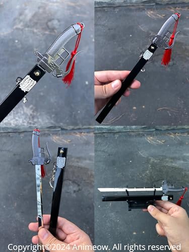 Image of Mini Katana Keyrings | Aesthetic Miniature with Ejection Button | Complimentary Display Stand | Handcrafted and Handpainted |