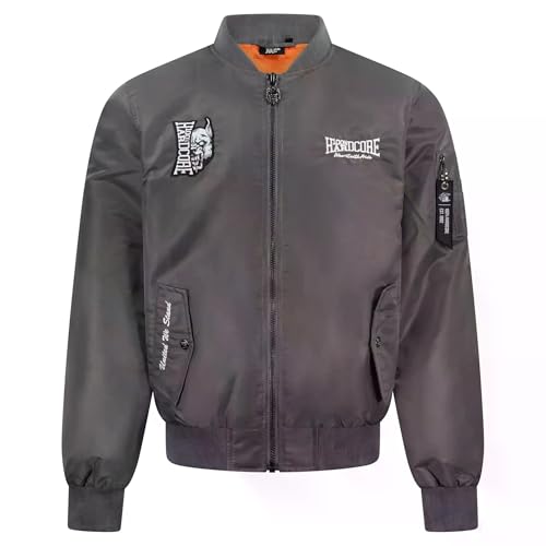 100% Hardcore Veste bomber Branded Rage | Graphite | Gris Gabber Bomber Veste, graphite, XL