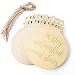 40 Pcs Unfinished Wood Ornaments Wood Slice DIY Christmas Ornaments Hanging Decoration 2.75"x3.6" with Pre Cut Strings