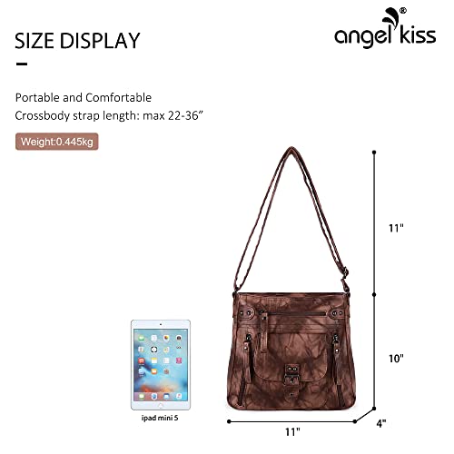 Image of Angel Kiss Crossbody Bags Shoulder Bags and Handbags for Women Multi Pocket Daily Soft Hobo Purses Medium Size