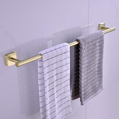 Brushed Brass Bathroom Towel Bar, 27.6 Inch Rust Resist Bath Towel Rail In Brushed Gold, Sus304 Stainless Steel, Wall Mounted #TOP1
