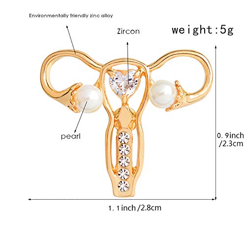 Image of Nurse Pin Stethoscope Pins Cuterus Heart-Shaped Pins Lapel Pin Personality Medical Jewelry for Women Nurse Accessories Gifts Hat Lapel Pins(Gold)