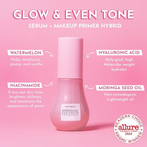 Image of Glow Recipe Glass Skin Essential Korean Skincare Kit - Includes Niacinamide Dew Drops Face Serum & PHA + BHA Face Toner - Travel Size Watermelon-Powered Hydrating Serum & Pore Minimizer (2 Count)
