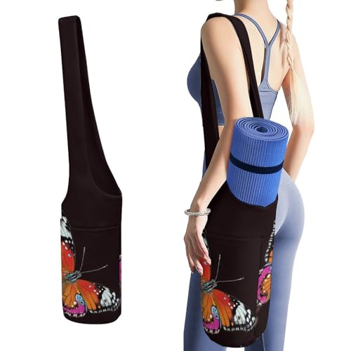 Sac de tapis de yoga grand volume en toile imprimée bandoulière Pilates et plage