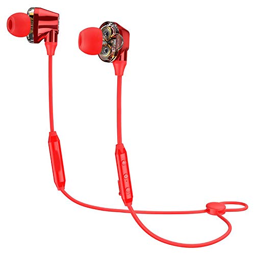 BBtech Earphones, Magnetic Wireless Earbuds Headphones Sport in-Ear Sweatproof Earphones with Mic (Super Sound Quality, IPX6, 8 Hours Play Time, Secure Fit Design) - Red