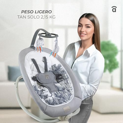 Hamaca bebé de alta gama Asalvo Fold con diseño compacto y confortable textil gris 7