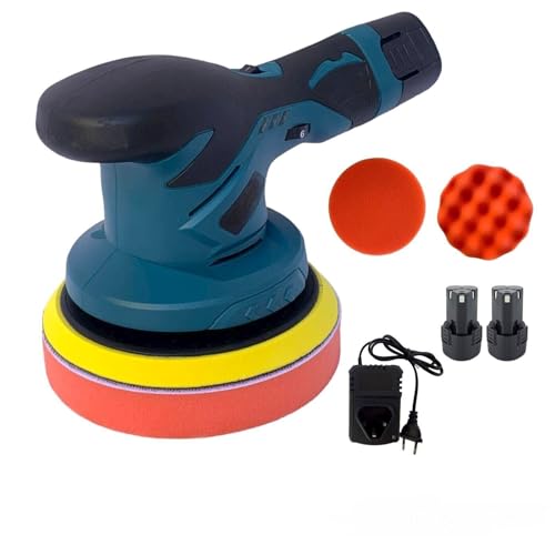 LUCIDATRICE ROTORBITALE CON DOPPIA BATTERIA 12V 6 VELOCITÀ LEVIGATRICE PER AUTO