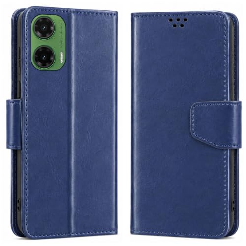 Image of SBMS Flip Cover for Motorola Moto G35 5G Back Cover Case with Magnatic Closure | Inbuilt Stand | Card & Money Pocket (Blue)
