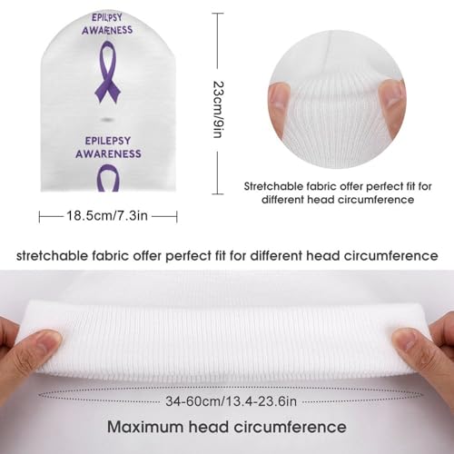 Epilepsy Awareness Month Kids Beanie Hat for for Girls Boys Children Cap Winter Knitted Chemo Cancer Headwear Accessories Gifts Decoration Black2