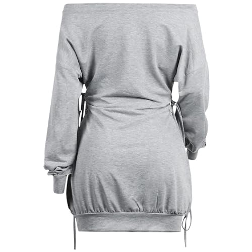 Robe courte à bretelles et épaules dénudées pour femme avec lacets à la taille - 5