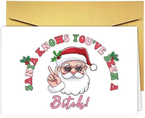 Funny Christmas Card for Her, Rude Christmas Card&Gift for Bestie Best Friend Wife Girlfriend BBF Sister Sister In Law Women Her, Cheeky Xmas Gift for Women