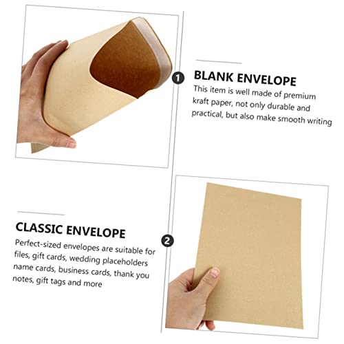 Operitacx 100Pcs Kraft Envelope Kraft Envelopes Vintage Envelopes Blank Envelopes Retro Kraft Envelope Convenient File Pouch Portable Interoffice Envelope Convenient Interoffice Envelopes A4 #TOP3