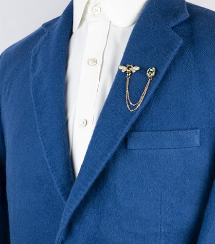 Broche de abeja Knighthood de lujo con cadenas doradas y gema esmeralda 2